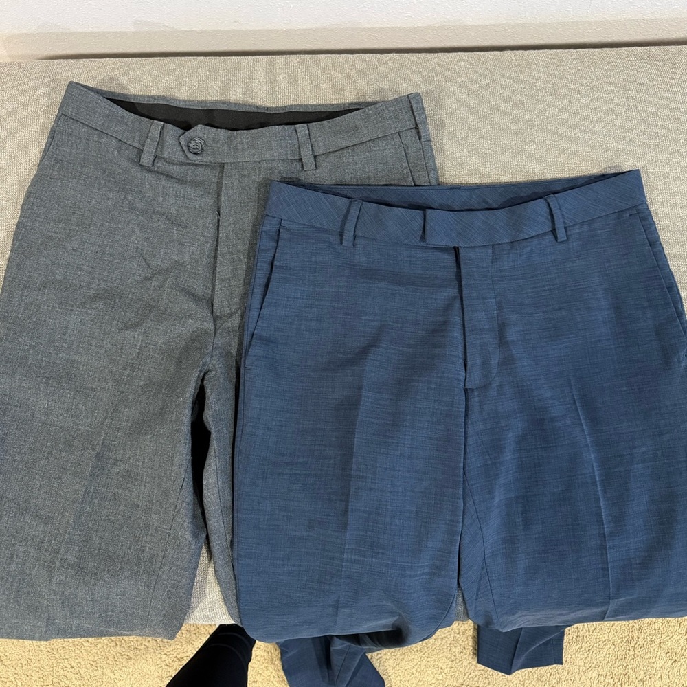 (2) Men's Gray and Blue slacks. 30X30